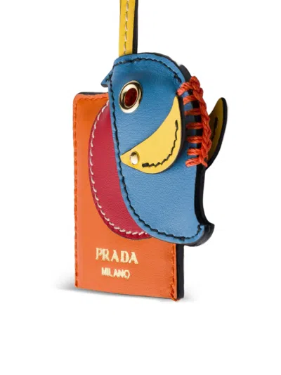 Prada Leather Mirror Case Pendant In Multi