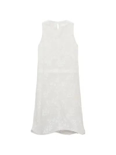 Dorothee Schumacher Mini Light Volumes Floral-embroidered Sleeveless Dress In White