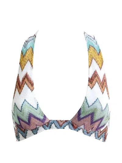 Missoni Zigzag Pattern Bikini In White