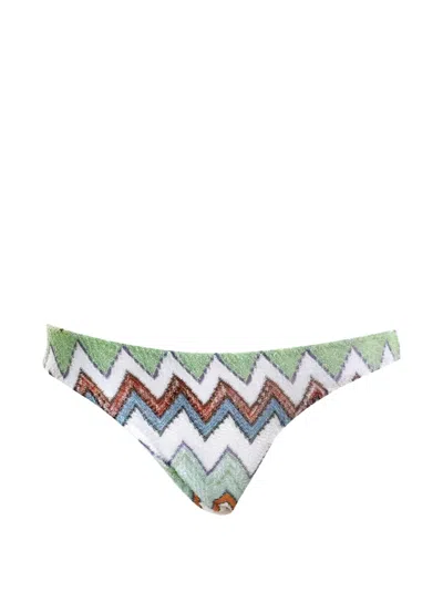 Missoni Zigzag Pattern Bikini In White
