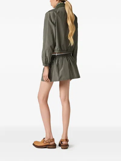 Miu Miu Technical Fabric Tailored Blouson Jacket In Multi