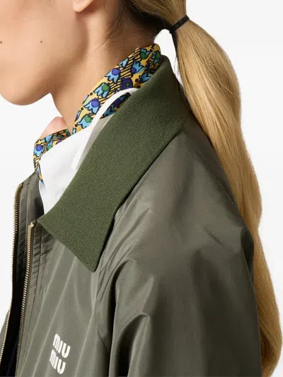Miu Miu Technical Fabric Tailored Blouson Jacket In Multi