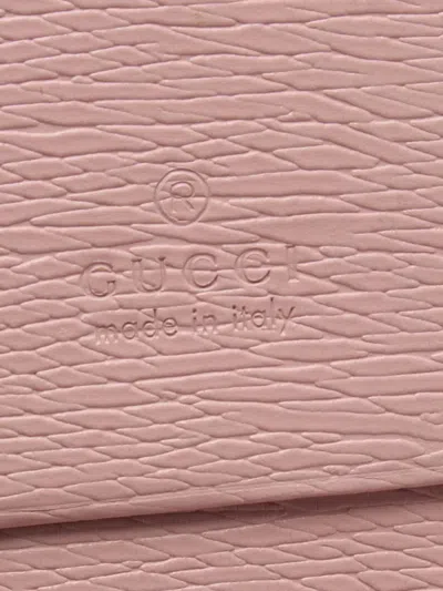 Pre-owned Gucci 2016-2026 Mini Leather Script Wallet Small Wallets In Pink