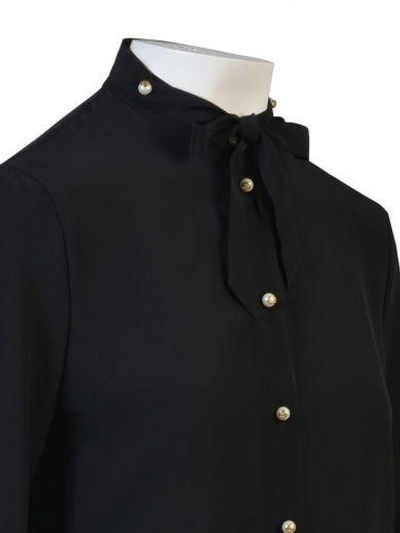 Shop Gucci Silk Button-down Shirt In Black