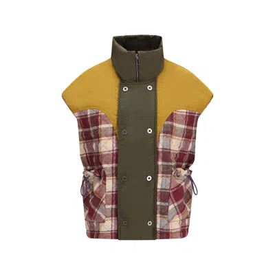 Marbell Red Polyamide Sleveless Jacket In Multi