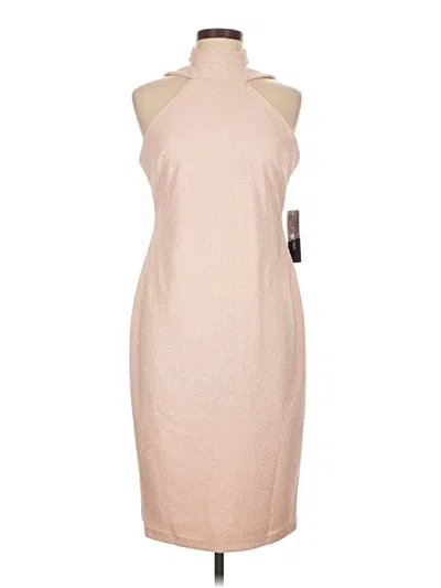Bebe Halter Neck Shimmer Dress In Blush
