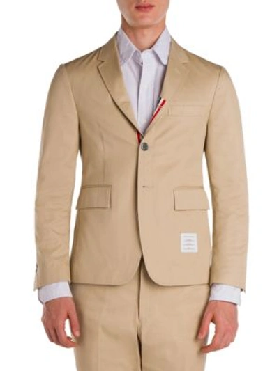 Thom Browne Classic Solid Jacket In Khaki