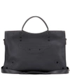 BALENCIAGA BLACKOUT CITY LEATHER TOTE,P00238665