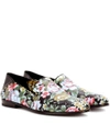 ALEXANDER MCQUEEN Floral-printed leather loafers