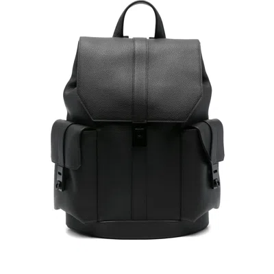 Ferragamo Drawstring-fastening Leather Backpack In Black