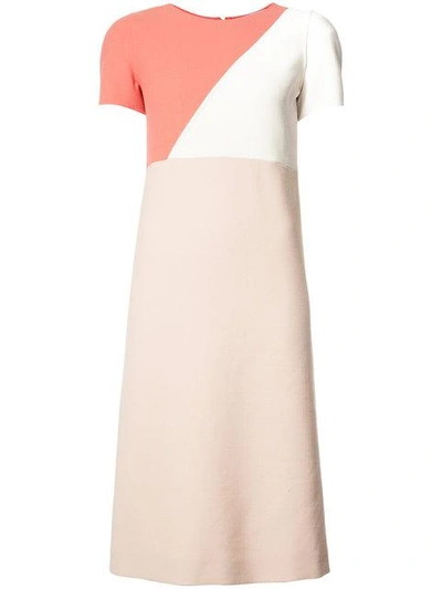 Shop Agnona Colour Block Midi Dress - Neutrals