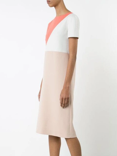 Shop Agnona Colour Block Midi Dress - Neutrals