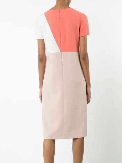 Shop Agnona Colour Block Midi Dress - Neutrals