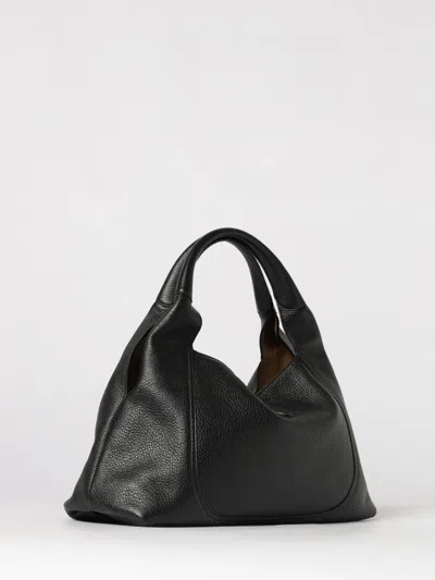 Gucci Women Black Shoulder Bag With Horsebit Closure In Grained Leather Woman In Black