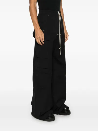 Rick Owens Cargobelas Drawstring Cargo Pants In Black