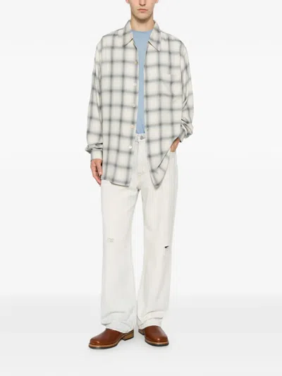 Our Legacy Off-white Drift Shirt In Blue