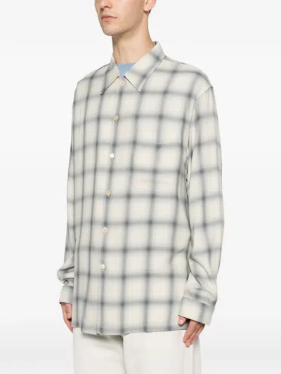 Our Legacy Off-white Drift Shirt In Blue