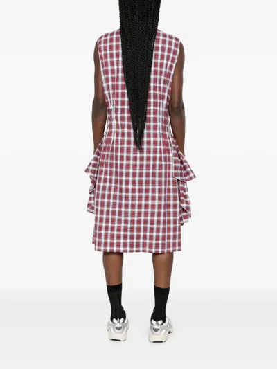 N°21 Plaid-pattern Midi Dress In Red