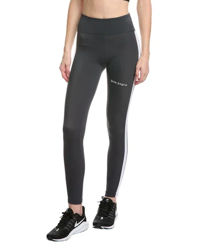 Palm Angels Black Leggings With Contrasting Stripes In Stretch Polyamide Woman