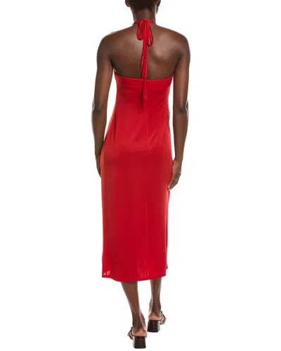 Natori Solid Jersey Halter Dress In Red