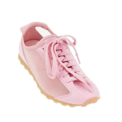 Jacquemus Les Tennis Suede And Leather Trimmed Mesh Sneakers In Pink