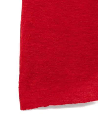 Pin1876 언피니시드 에지 스카프 In Red