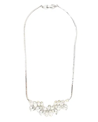Givenchy Rhinestone Necklace In Silver