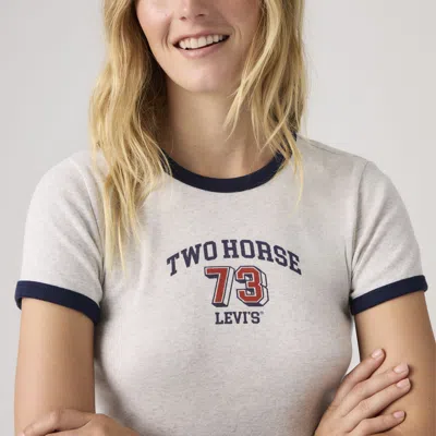 Levi's Graphic Mini Ringer Tee T-shirt In White