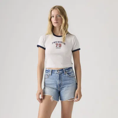 Levi's Graphic Mini Ringer Tee T-shirt In White