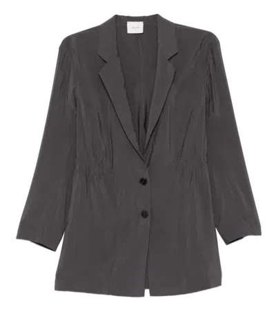 Alysi Single-breasted Blazer Jacket In Gray
