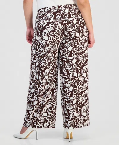Anne Klein Essentials Plus Size Pull-on Wide-leg Pants In Black