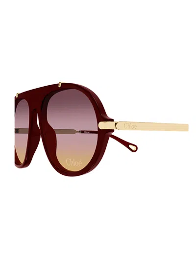 Chloé Aviator-frame Acetate Sunglasses In Brown