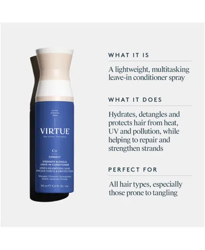 Virtue Strength & Shield Leave-in Conditioner With Heat Protectant 5 Oz/150 ml In Blue