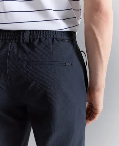 Mango Drawstring Straight Leg Poplin Pants In Blue