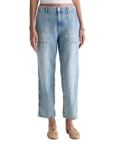 Ag Analeigh Mid Rise Utility Jeans In Wine Garden In Blue