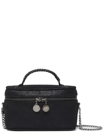 Stella Mccartney Womens Black Falabella Shaggy Woven Vanity Case In Black