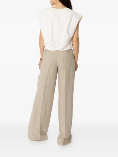 Simkhai Wrenli Cotton Pleated Top In White