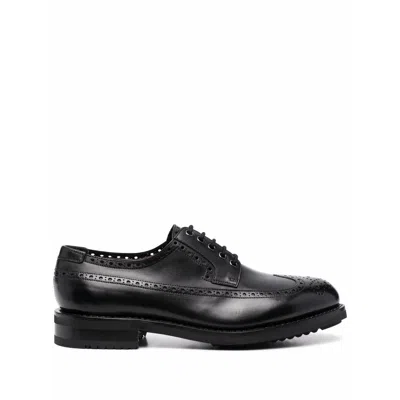 Ferragamo Marcus Perforated Brogues In Black