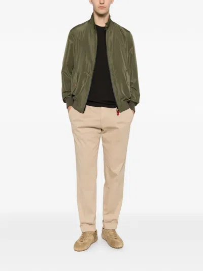 Kiton Zip-up Bomber Jacket In Green