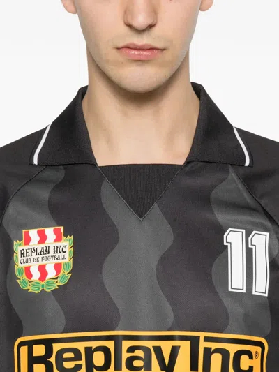 Replay Wave-pattern T-shirt In Black
