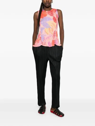 Issey Miyake Floral-pattern Top In Multi