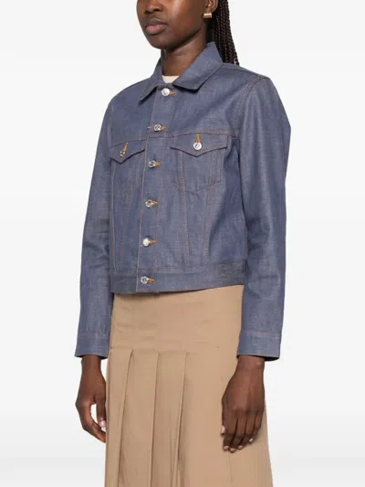 A.p.c. Button-fastening Buttoned Jacket In Blue