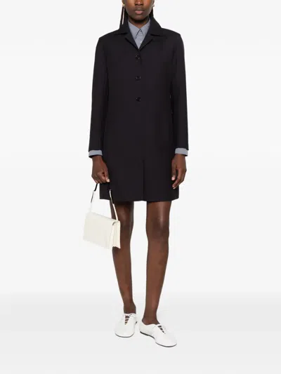 Jil Sander Single-breasted Buttoned Coat In Black