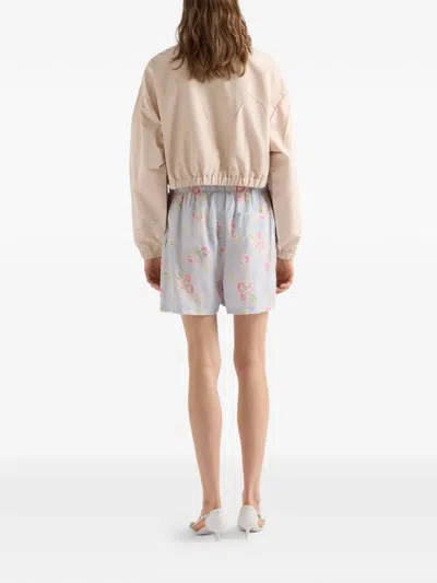 Prada Faille Blouson Jacket In Neutral