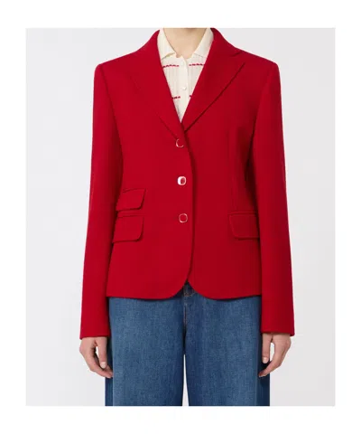 Max Mara Single Breasted Blazer In Red