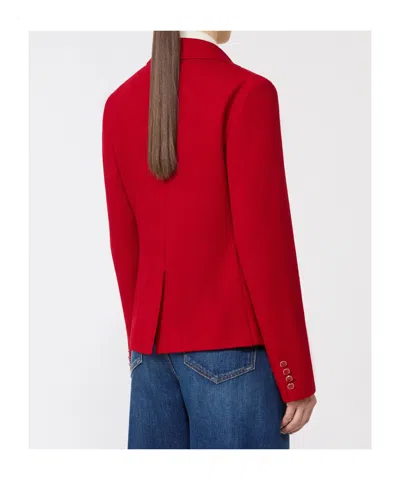 Max Mara Single Breasted Blazer In Red