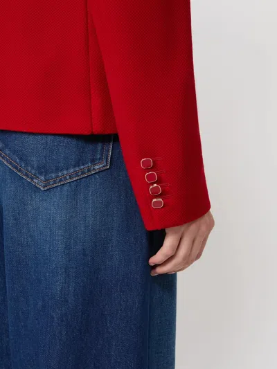 Max Mara Single Breasted Blazer In Red