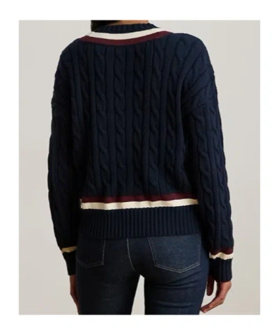 Ralph Lauren Cable Knit Pullover In Blue