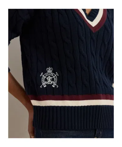 Ralph Lauren Cable Knit Pullover In Blue