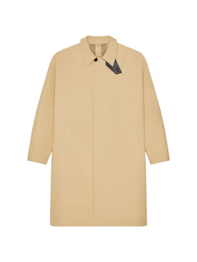 Givenchy Car Coat In Cotton With Checked Reverse In Neutral